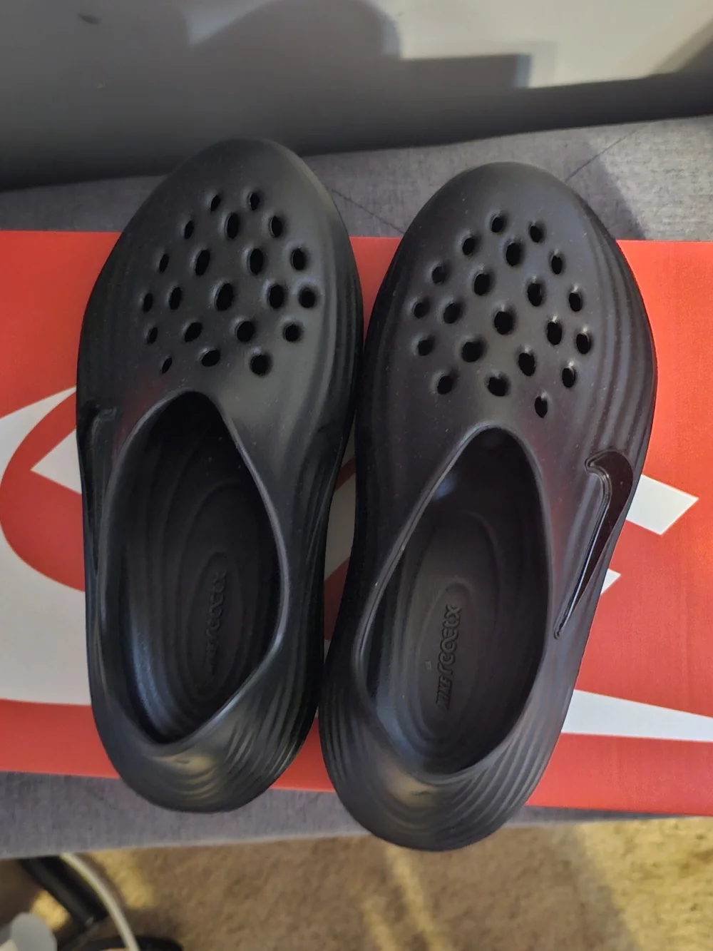 Nike Kids Black Slip-On Vented Foam Sandals